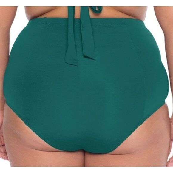 BECCA ETC Color Code Fern High Waisted Shirred Plus Size Bottoms‎ Vintage Fit 2X - Picture 2 of 3